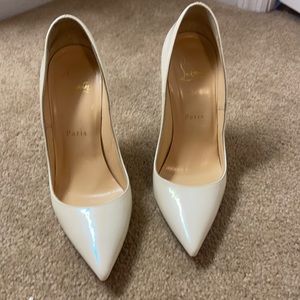 Christian Louboutin So Kate white iridescent size 36.5